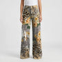 Wide-Leg Floral Print Trousers - Alexis