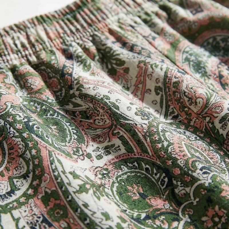 Wide-Leg Printed Boho Trousers - Hannah
