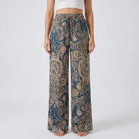 Wide-Leg Printed Boho Trousers - Hannah