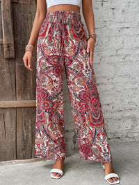 Wide-Leg Printed Boho Trousers - Hannah