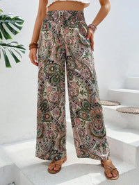 Wide-Leg Printed Boho Trousers - Hannah