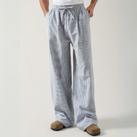 Wide-Leg Striped Casual Trousers - Alex