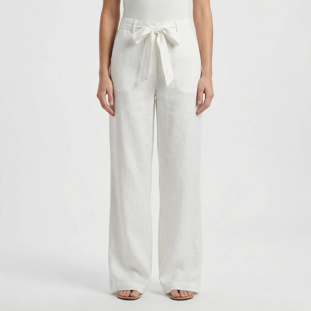 Wide-Leg Tie-Waist Women's Trousers - Laverne