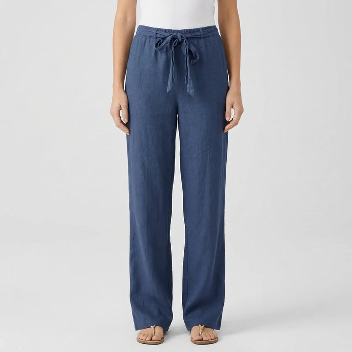 Wide-Leg Tie-Waist Women's Trousers - Laverne