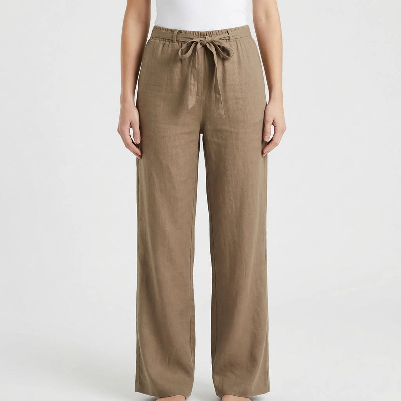 Wide-Leg Tie-Waist Women's Trousers - Laverne