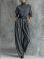 Women's Elegant Turtleneck And Trouser Set - Rachael