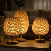 Woven Bamboo Vintage Table Lamp -  Tessalow