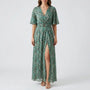 Wrap-Style Floral Print Maxi Dress - Christina