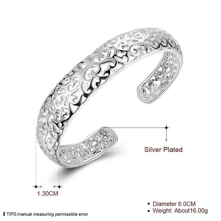 Zartes Silbermanschettenarmband - SilverFinesse 