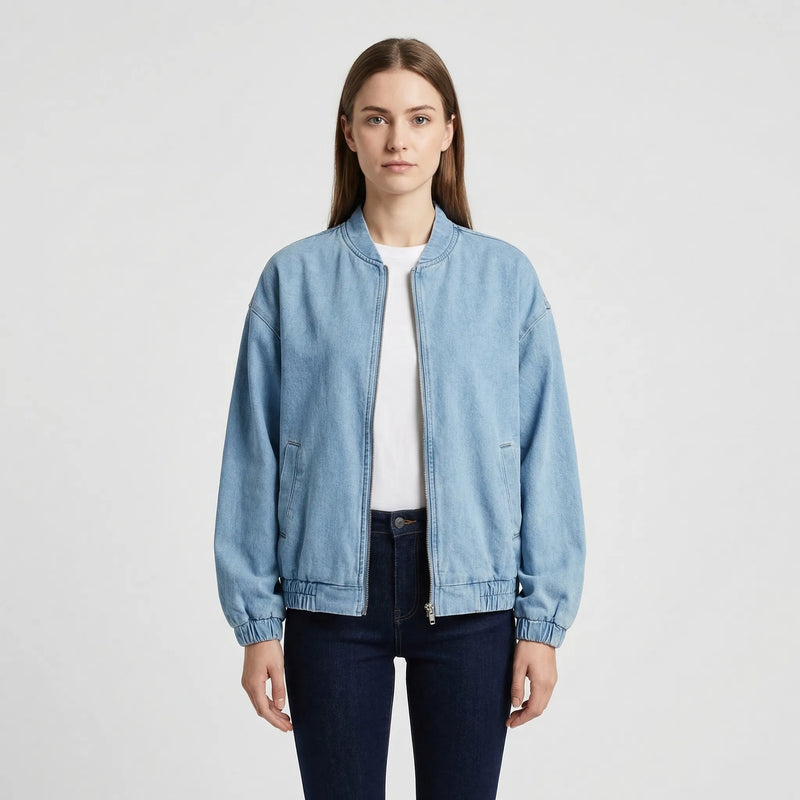 Zip-Up Bomber Style Jacket - Carmen