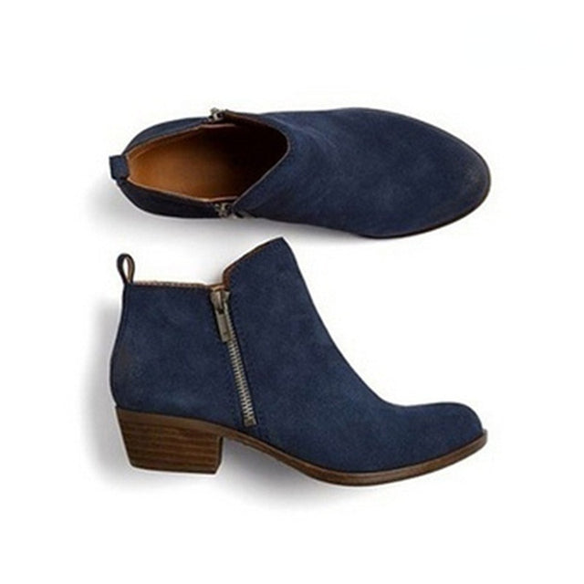 Lernen Damen Stiefeletten mit Blockabsatz und seitlichem Reißverschluss – Marit