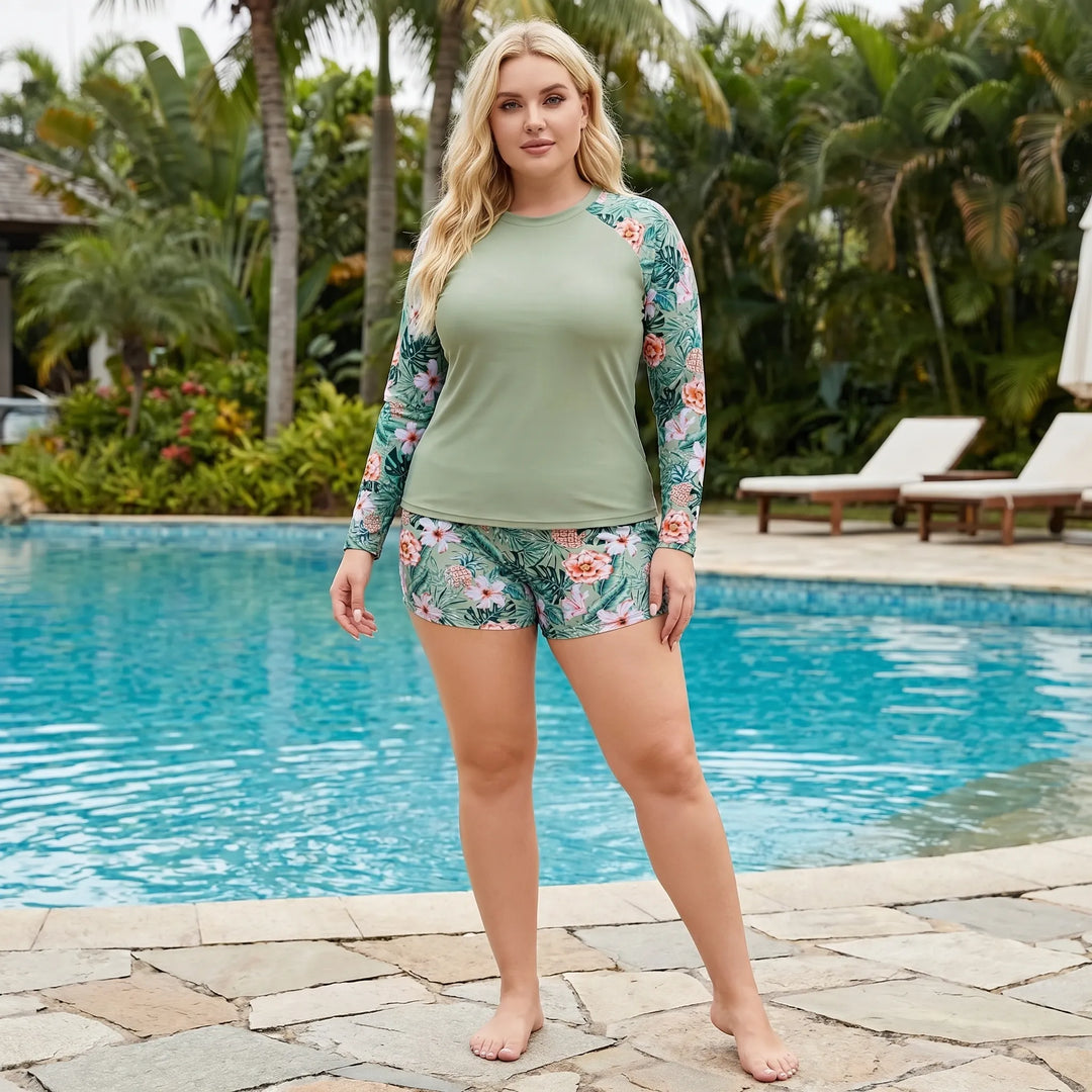 Zweiteiliger Bikini Damen In Großen Größen Mit Shorts - Geraldine
