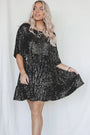 Pailletten-Kleid Damen - Elegantes Abendkleid mit Glitzer-Schwarz-M-Luzern Mode