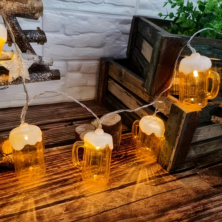 2 Stück LED Bierkrug Lichterkette – LichterBier Oktoberfest 2026