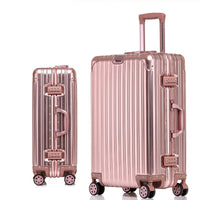 Aluminium-Hartschalenkoffer | TSA-Zahlenschloss | 4 Universalrollen-Rosegold-XS (30 L)-Luzern Mode