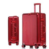 Aluminium-Hartschalenkoffer | TSA-Zahlenschloss | 4 Universalrollen-Rot-XS (30 L)-Luzern Mode