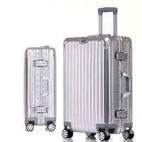 Aluminium-Hartschalenkoffer | TSA-Zahlenschloss | 4 Universalrollen-Silber-XS (30 L)-Luzern Mode
