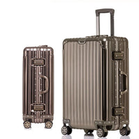 Aluminium-Hartschalenkoffer | TSA-Zahlenschloss | 4 Universalrollen-Titanium Gold-XS (30 L)-Luzern Mode