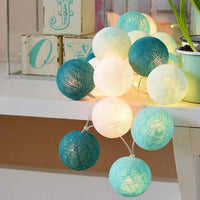 Lichterkette | Kugeln Baumwolle Bunt Fröhlich Stilvoll Einzigartig LED-Himmelblau-1.5 meter 10 lampjes-USB-Luzern Mode