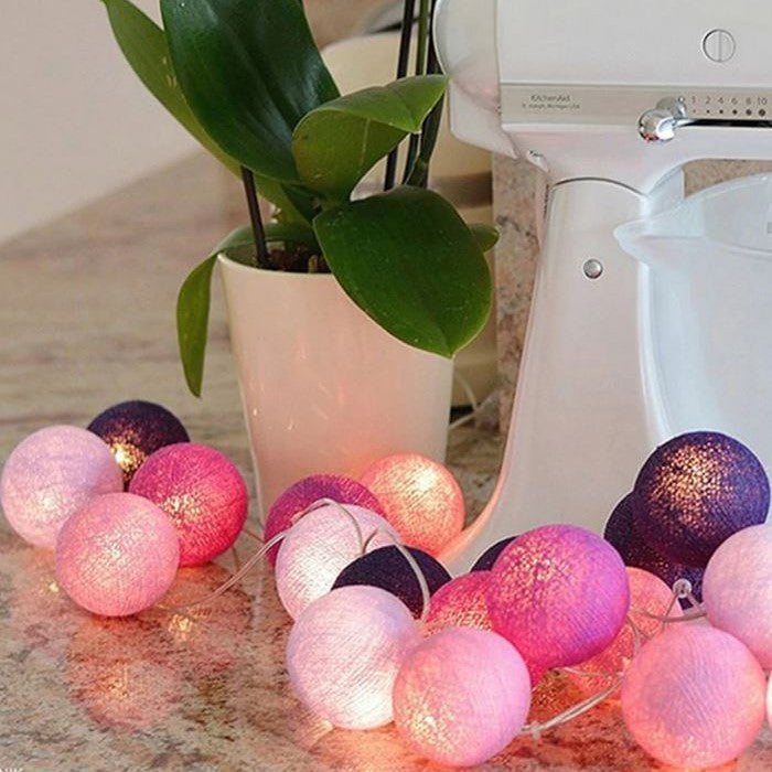 Lichterkette | Kugeln Baumwolle Bunt Fröhlich Stilvoll Einzigartig LED-Lavendel-1.5 meter 10 lampjes-USB-Luzern Mode