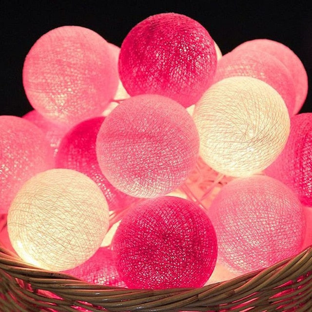 Lichterkette | Kugeln Baumwolle Bunt Fröhlich Stilvoll Einzigartig LED-Luzern Mode