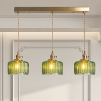 Hängelampe | Vintage | Kristall | Langlebig | LED | Stilvoll | Vielseitig | Modern-Grün-3 Köpfe - Lang-Luzern Mode