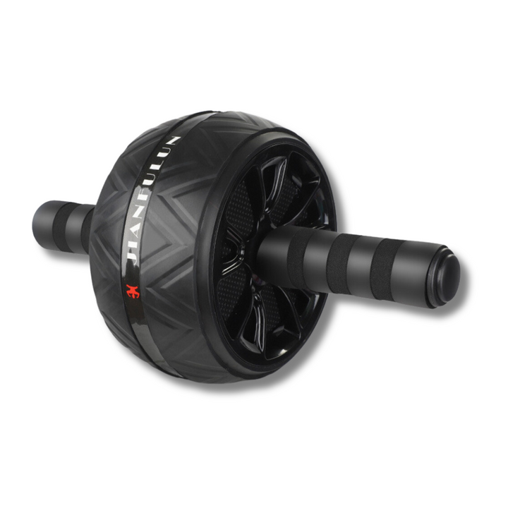 Bauchmuskelroller | Breiter Gurt | Rutschfeste Matte | Stabil | Schaumstoffgriff-Schwarz-Luzern Mode