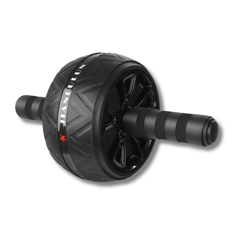 Bauchmuskelroller | Breiter Gurt | Rutschfeste Matte | Stabil | Schaumstoffgriff-Schwarz-Luzern Mode