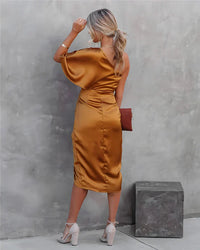Elegantes One-Shoulder-Kleid mit Schlitz für Damen-Luzern Mode