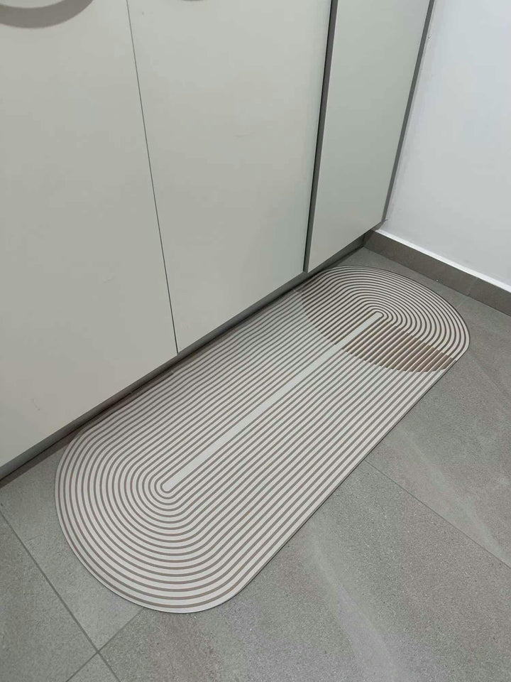 Küchenmatte | Absorbierend | Rutschfest | Mikrofaser | Modern | Oval-Luzern Mode