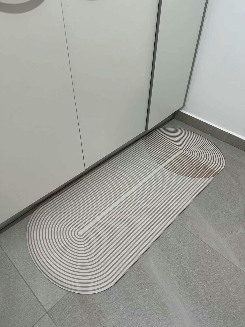 Küchenmatte | Absorbierend | Rutschfest | Mikrofaser | Modern | Oval-Luzern Mode