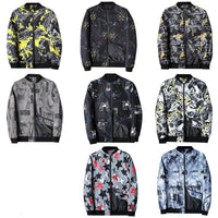 Herren Bomberjacke | Abstract Bedruckt | Reißverschluss | Rippbündchen-Luzern Mode