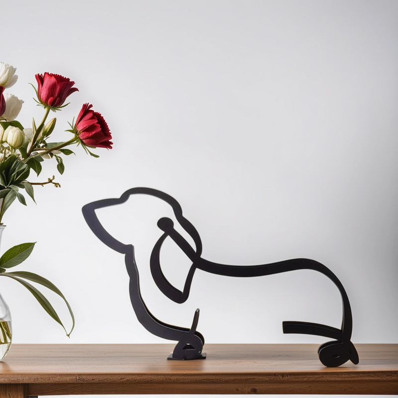 Hundestatue | Abstrakte Kunstdekoration Modern Stilvoll Vielseitig-Basset-Hund-Luzern Mode