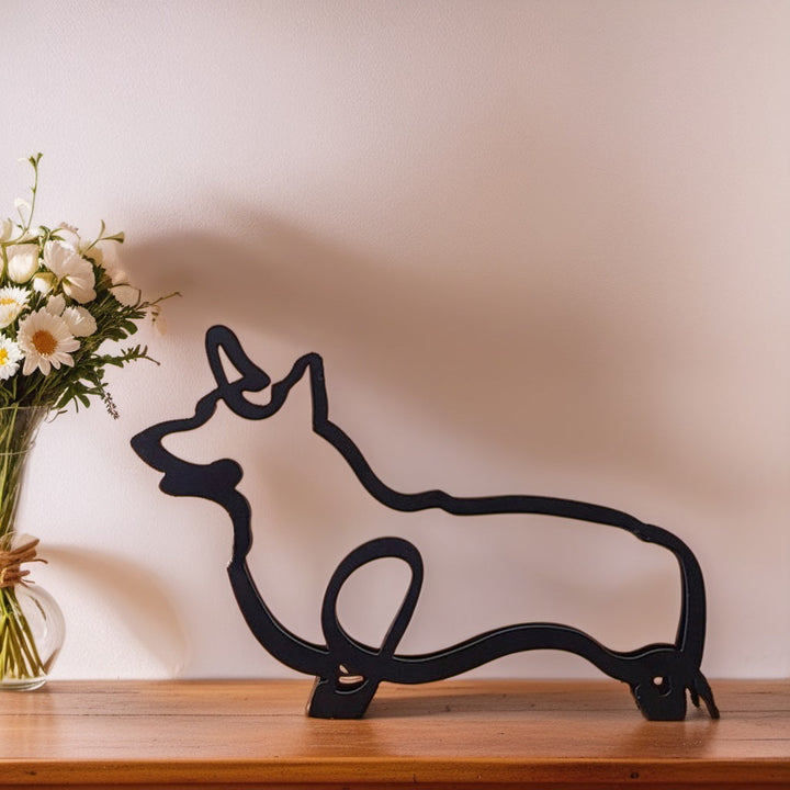 Hundestatue | Abstrakte Kunstdekoration Modern Stilvoll Vielseitig-Corgi-Luzern Mode