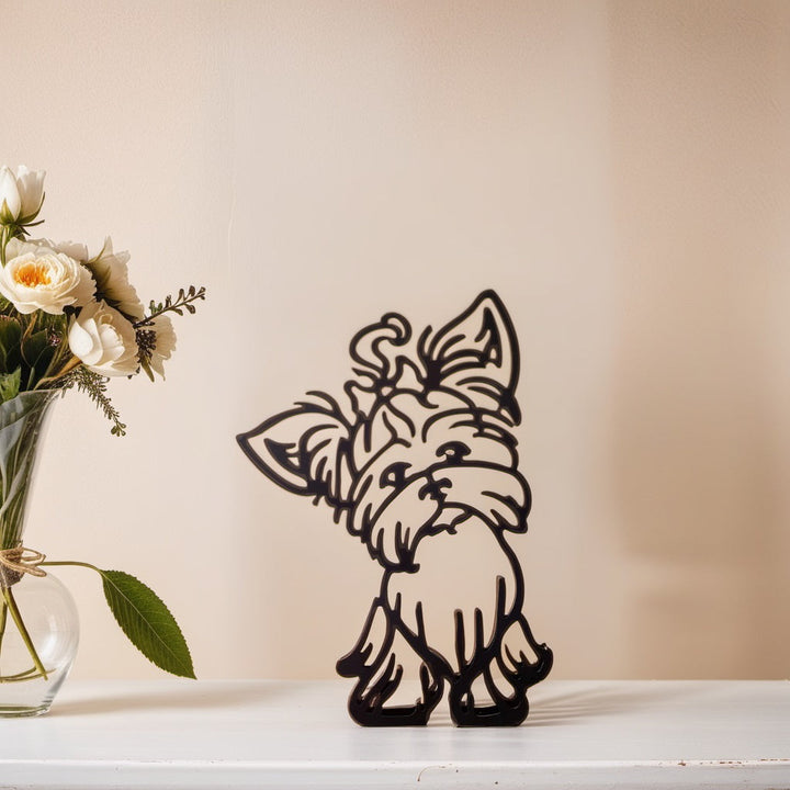 Hundestatue | Abstrakte Kunstdekoration Modern Stilvoll Vielseitig-Yorkshire Terrier-Luzern Mode