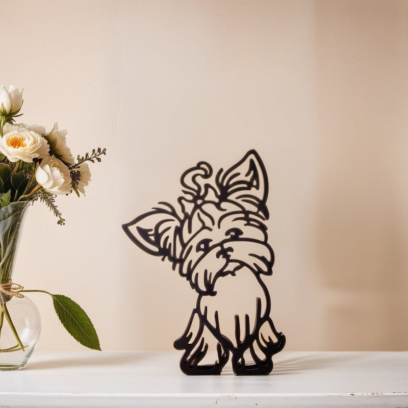 Hundestatue | Abstrakte Kunstdekoration Modern Stilvoll Vielseitig-Yorkshire Terrier-Luzern Mode