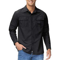 Herren Outdoor Hemd | Abnehmbare Ärmel | Einfarbig | Knöpfe | Kragen-Luzern Mode