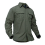 Herren Outdoor Hemd | Abnehmbare Ärmel | Einfarbig | Knöpfe | Kragen-Olivegrün-S-Luzern Mode
