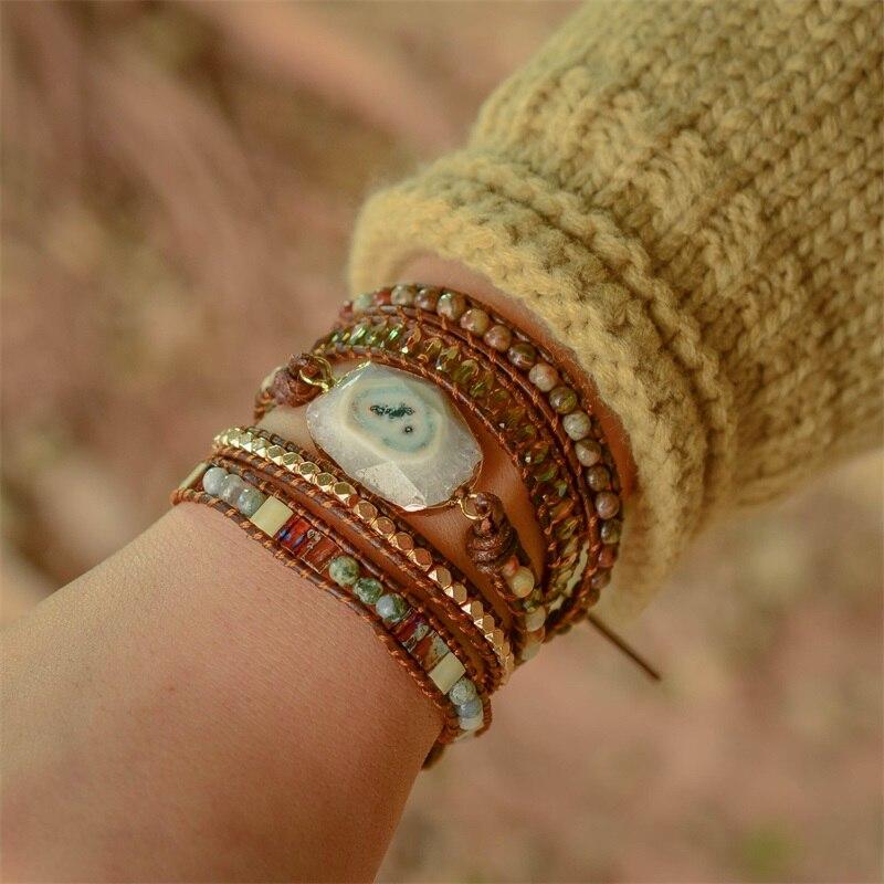 Achat Wickelarmband | Balance Stilvoll Natürlich Handgefertigt Nachhaltig-Luzern Mode