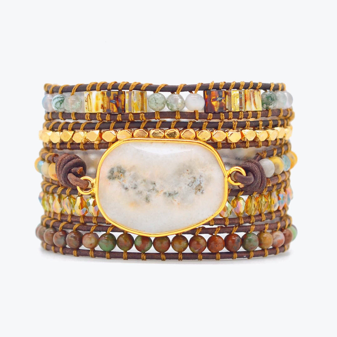 Achat Wickelarmband | Balance Stilvoll Natürlich Handgefertigt Nachhaltig-Luzern Mode