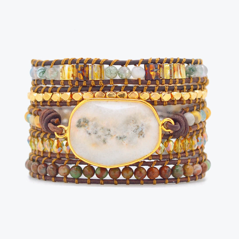Achat Wickelarmband | Balance Stilvoll Natürlich Handgefertigt Nachhaltig-Luzern Mode