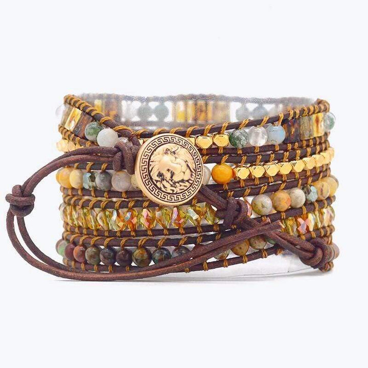 Achat Wickelarmband | Balance Stilvoll Natürlich Handgefertigt Nachhaltig-Luzern Mode