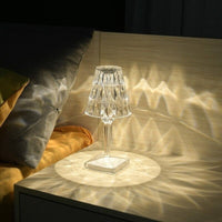 Tischlampe | Stilvolles Transparentes Kristall Einzigartig Stimmungsvolles Dimmbar Acryl-Luzern Mode
