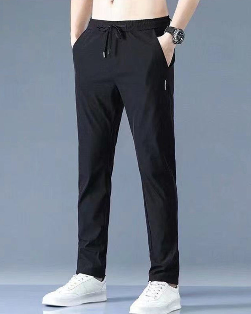 Herren Jogginghose mit Taschen - Bequeme Sporthose Fitness-Schwarz-M-Luzern Mode