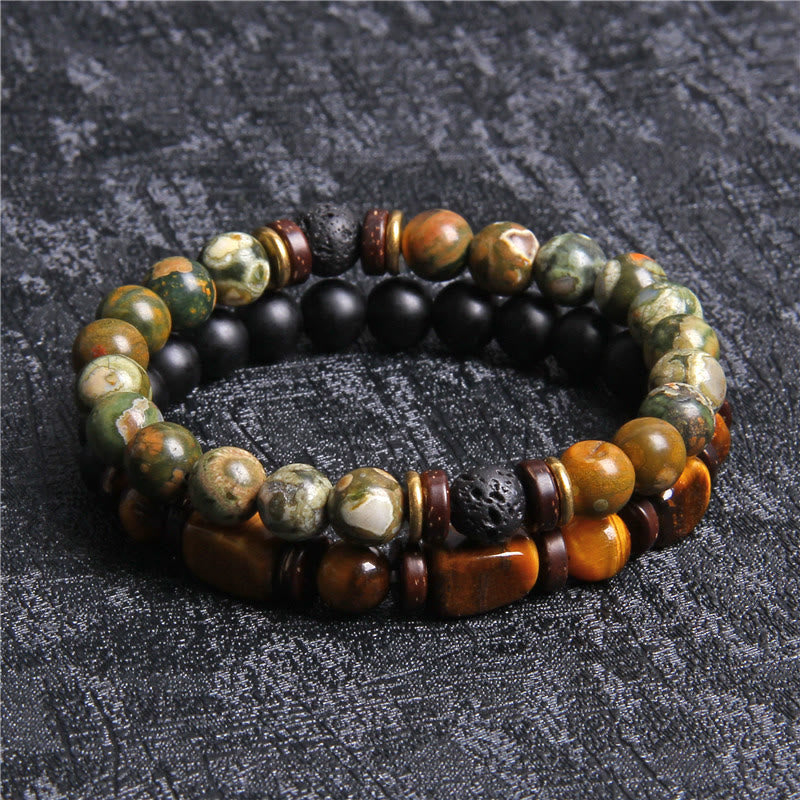 Armband für Damen | Natürliche Kristalle | Schutz | Stilvoll-Tigerauge & Onyx-Luzern Mode