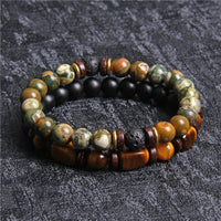 Armband für Damen | Natürliche Kristalle | Schutz | Stilvoll-Tigerauge & Onyx-Luzern Mode