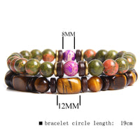 Armband für Damen | Natürliche Kristalle | Schutz | Stilvoll-Tigerauge & Unakit-Luzern Mode