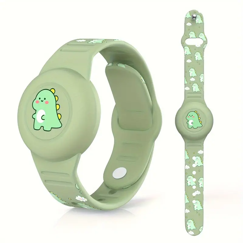 Airtag Kinderarmband | Dino Komfortabel Leicht Hautfreundlich Stilvoll-Grün-Luzern Mode