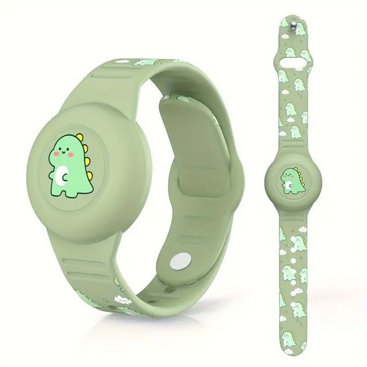 Airtag Kinderarmband | Dino Komfortabel Leicht Hautfreundlich Stilvoll-Grün-Luzern Mode