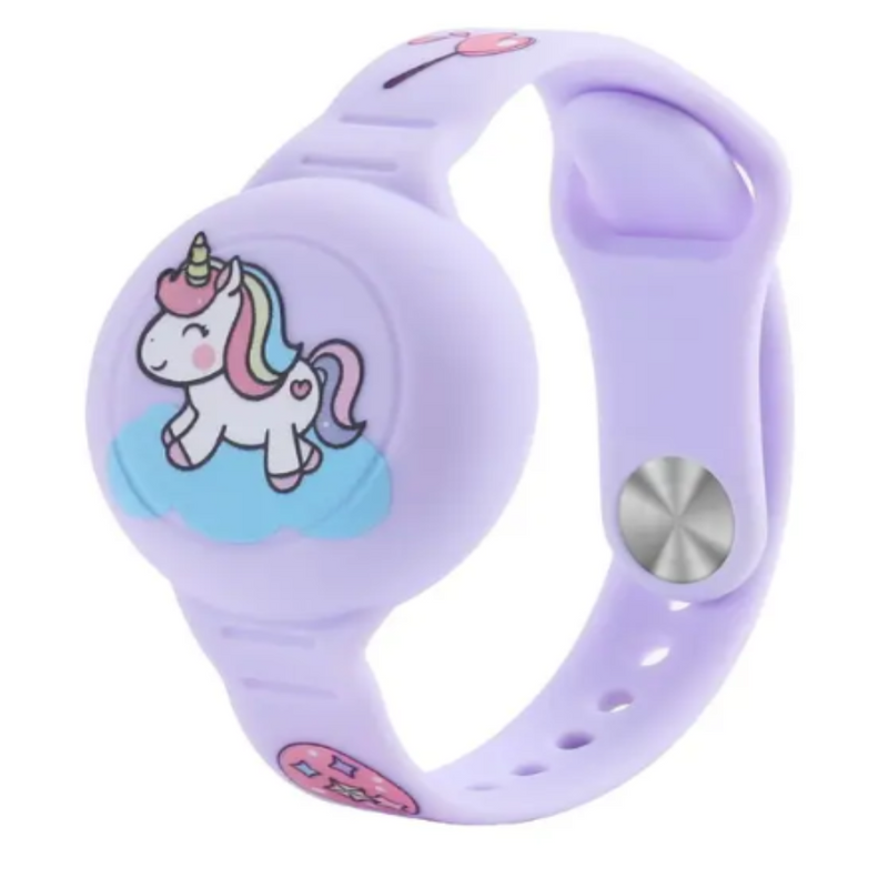 Airtag Kinderarmband | Dino Komfortabel Leicht Hautfreundlich Stilvoll-Lila-Luzern Mode
